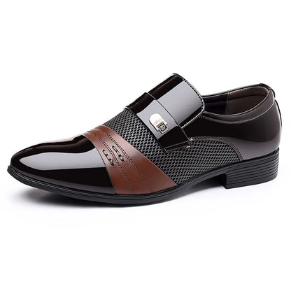 Classic Business Dress Men Shoes Formal Slip On Dress Shoes Mens Oxfords Footwear Elegent Leather Shoes For Men Loafers Wine Red
