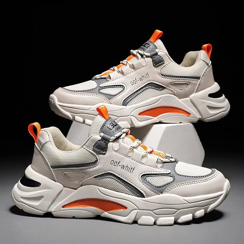 Men's Shoes Sneakers Lace Up 2025 New Spring Breathable Casual Sneakers Leisure Soled Comfort Non Slip Outdoor Running Shoes