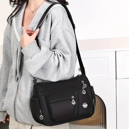 Lightweight Nylon Crossbody Bag for Women , Casual Style, Adjustable Strap, Zip Closure, Multi-Compartment Storage