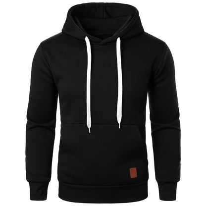 Men's autumn and winter solid color outdoor sports casual hoodie top