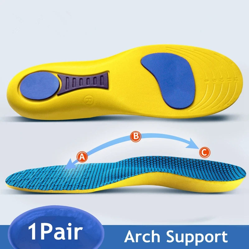 1Pair Orthopedic Insole Men Women Arch Support Plantar Fasciitis Shoes Insoles for Feet Air Shock absorbing Non slip Shoe pads