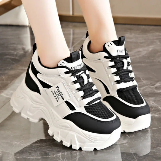 Lace Up Thick Bottom Vulcanized Shoes Breathable Non Slip Sports Shoes