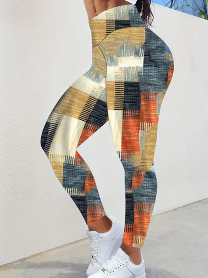 Women's Plus Size 1XL-5XL Casual Tights Sports Pants Casual Colored Slim Fit Pants Imitation Denim Tight High Waist Leggings