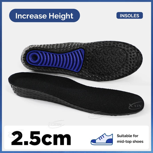 【Xxin】1.5/2.5/3.5cm Height Increased Shoe Insoles Invisiable Shock Absorption Insole Gel Shoe Pad