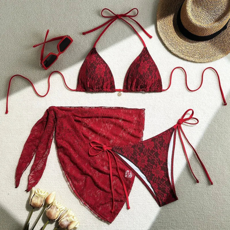 2025 Sexy Bikinis Female Swimsuits Women Three-Piece Swimwear Beach Swimming Wear Bathing Suits Brazilian Bikini Set Pool Bather