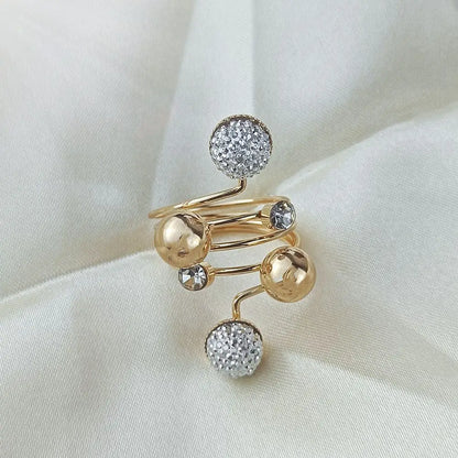 Irregular Geometric Chunky Stone Opening Rings for Women Rhinestone Crystal Wedding Rings Creative Party Jewelry Holiday Gifts