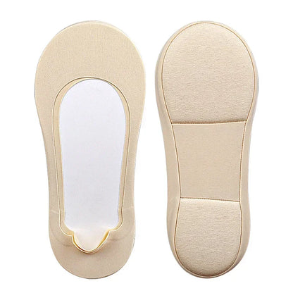 1/2/4 Pairs Women Boat Sock Plantar Fasciitis Shoes Insoles Socks Feet Shock Absorbing Shoe Sole Invisible Non slip Shoe pads