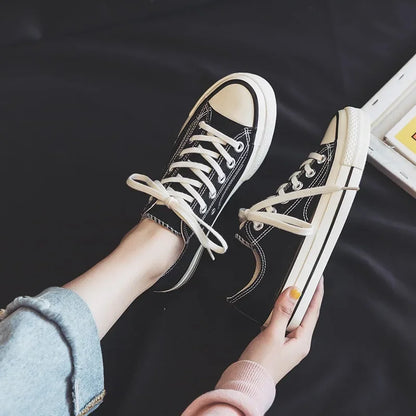 Women Vulcanized Shoes Sponge Cake Thick Soled Canvas Shoes for Women Fashion New Student Versatile White Shoes for Women