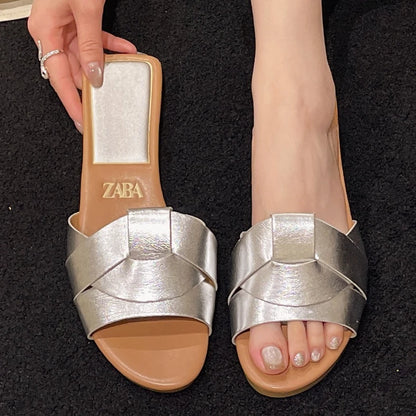 Luxury Designer Women Sandals  New Woven with Comfortable Women's Sandals Casual Bottom Summer Flat Woman Slippers
