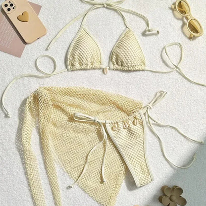 Sexy Bikinis Female Swimsuits Women's Three-Piece Swimwear Beach Swim Wear Bathing Suits Brazilian Bikini Set Pool Bather