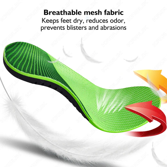 PU Orthopedic Shoes Sole Insoles For Feet Arch Foot Pads X/O Types Legs Flat Foot Elastic Shock Absorption & Comfortable Insoles