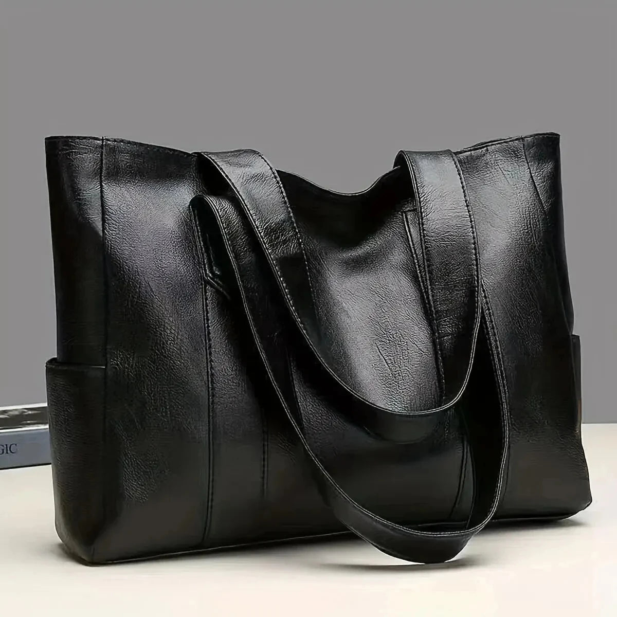 1pc Vintage Large Capacity Tote Bag Retro Vegan Shoulder Bag Women's Casual Handbag For Commute