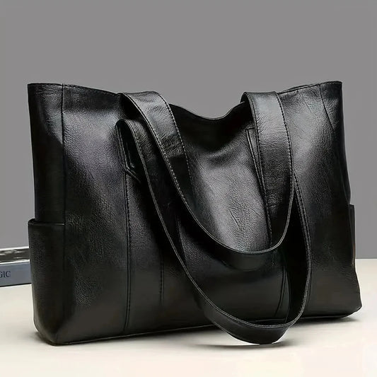 1pc Vintage Large Capacity Tote Bag Retro Vegan Shoulder Bag Women's Casual Handbag For Commute