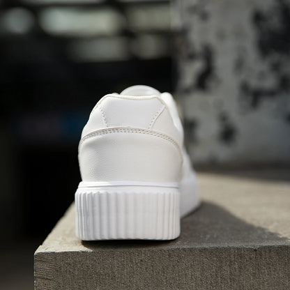 Women Shoes Lightweight Breathable Ladies White Flats Sneakers Party Casual Sports Running Fashion Office Lace-up Details Shoe