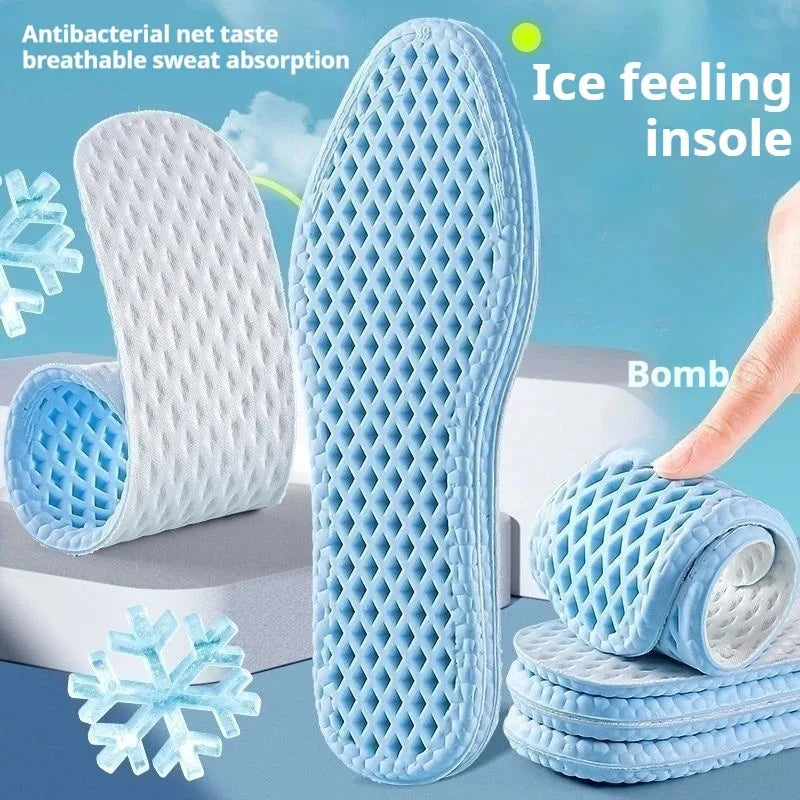Breathable Mesh Shoe Insoles for Men Women Summer Cooling Comfort Cushioned Support Running Sports Walking Feet Care Shoes Pads