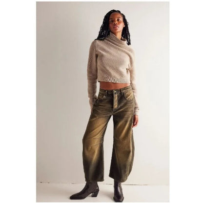 2025 NEW Loose Mid-Low Waist Washed Women's Jeans High Waist Wide Leg Pants Comfortable Casual Denim Jeans