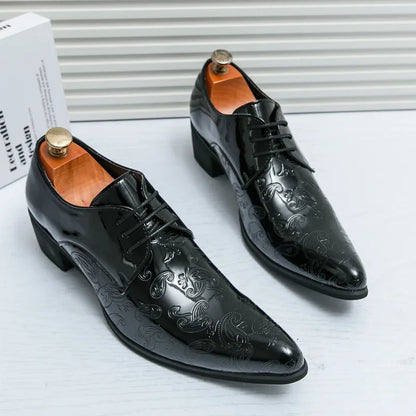 Luxury Designer Men's Charm Blue Black Pointed Men Shoes Man Male Formal Wedding Prom Dress Prom Loafers Shoes for Men