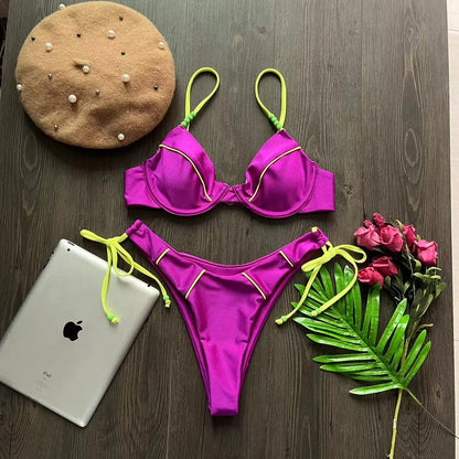 RUOTONGSEPT New Sexy Push up Bikini Set Swimsuit Women's low-waist Swimwear For Female Two Piece Beachwear 2023 Bathing Suit