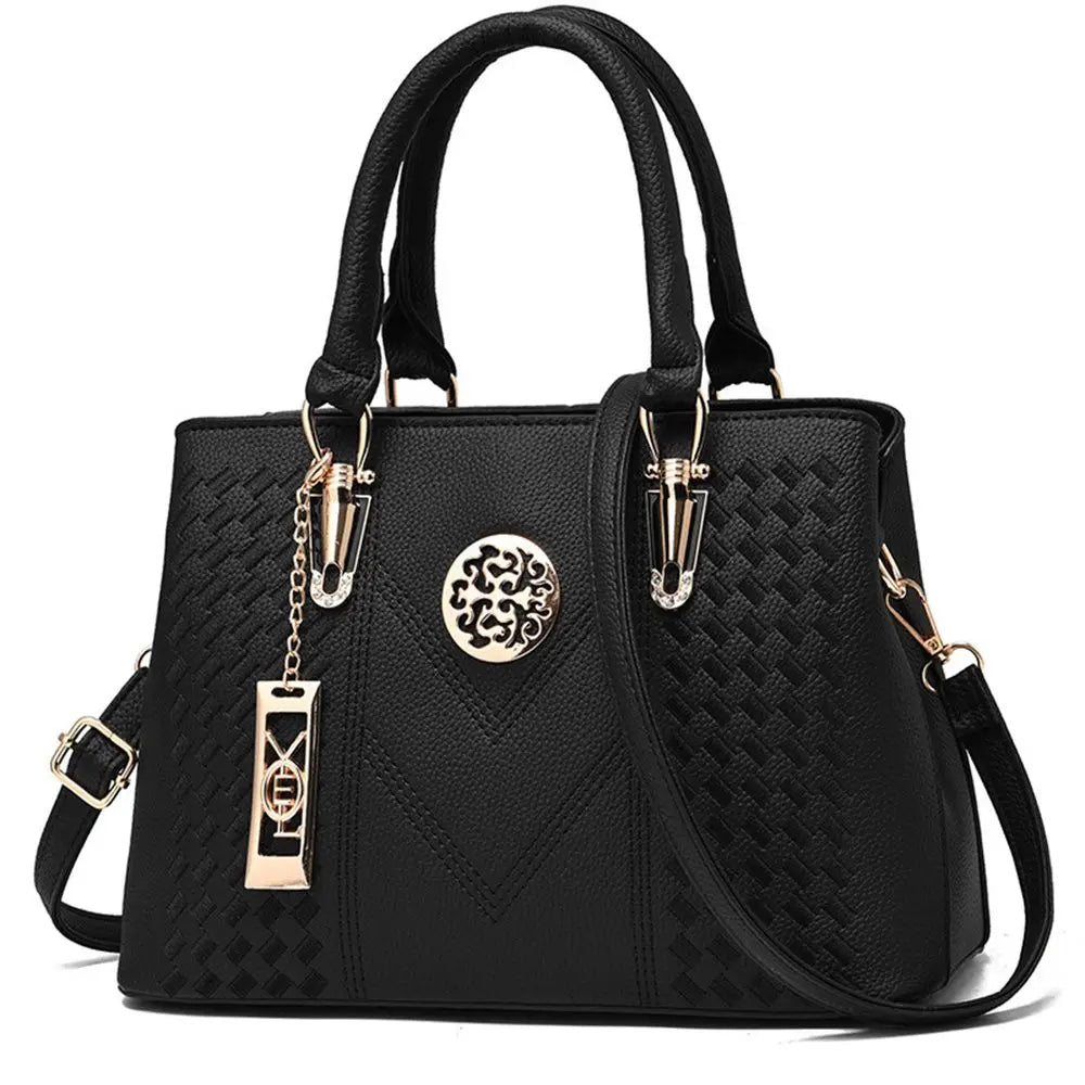 Women's Handbag Metal Hollow Carving Decor Shoulder Bag Fashion Purse Leather Bag Large Capacity Handbag Satchel Bag Mom's Bag