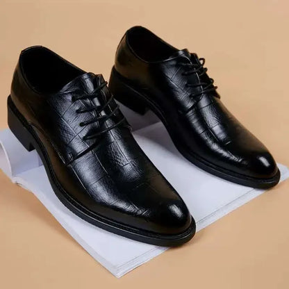 Men Wedding Leather Business Men's Dress Pointed Casual Youth British Style Inner Heightening Spring New Arrivals Shoes
