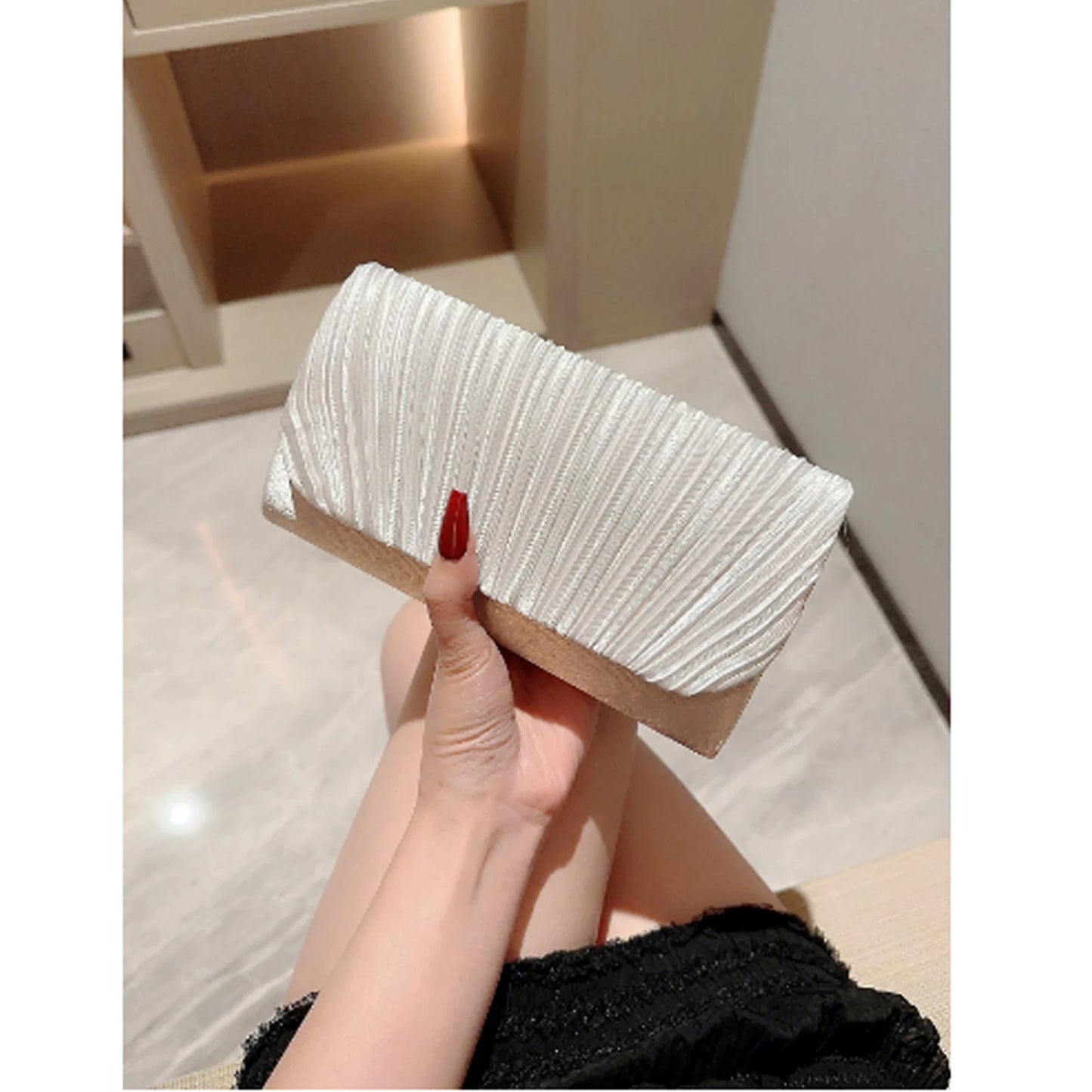Women Evening Clutch Bags Elegant Luxury Female Silver/Black/White Clutch Wedding Purse Party Handbag Ladies Chain Shoulder Bags