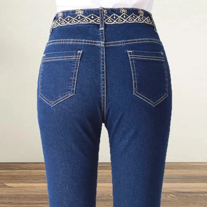 Straight leg Jeans Women High waisted Elastic New Slim Denim Pants Female Spring Autumn Loose Hip Lifting Casual Trousers
