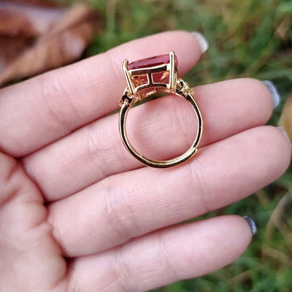 Square Zultanite Rings Paved CZ Zircon Color Change Gemstone Gold Plated Open Sultanite Diaspore Crystal Jewelry for Women