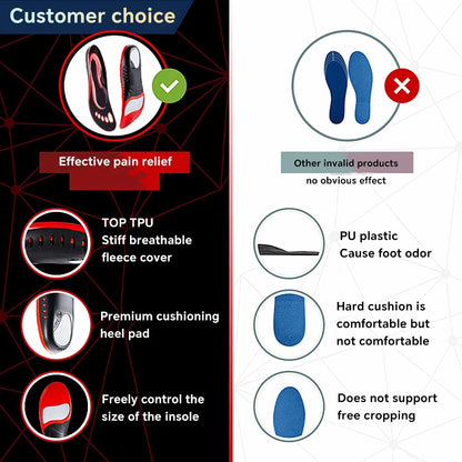 220+ Lbs Heavy Duty High Arch Support Insoles for Men Women Shock Absorbing Shoe Inserts for Flat Feet Standing All Day Insole