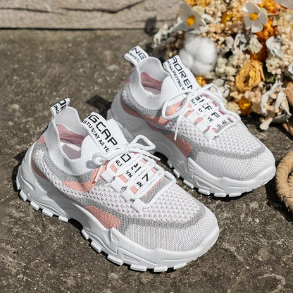Women's Running Shoes Lace Up Sneakers Lightweight Female Casual Shoes Mesh Fashion Tennis Shoe Outdoor Soft Sole Women Shoes