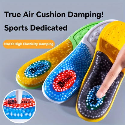1 Pair TPU Material Insoles Sports Shock Absorption Insoles High Elastic Running Sneaker Pads Rebound