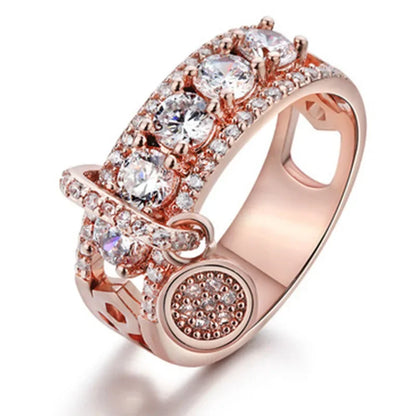 Europe and America 2024 New Disc Ring Women Fashion Creative Zircon Handmade Jewelry Wedding Party Jewelry