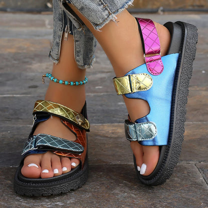 2025 New Summer Sandals Travel Women Shoes New Sandal Sole Durable Sandal Ladies Outdoor Beach Slippers Platform Sandals 35-43