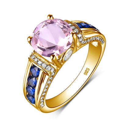 Szjinao Green Emerald Ring Gold For Woman Round Cut 8*8mm 2ct Stone Wedding Luxury Designer Jewelry High Quality Valentines Gift