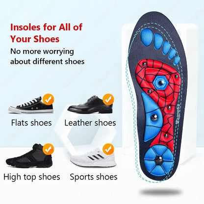 Magnetic Therapy Sports Medical Insoles Massage Foot Slimming Weight Loss Acupressure Insoles Health Care Anti-fatigue Shoe Pads