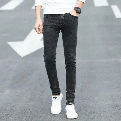 2025 Spring Summer Classic Fashion Men's Sky Blue Denim Pants Slim Men's Straight  Male Brand Clothing Stretch Denim TrouseS