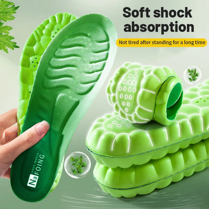 PU Feet Sole Soft Orthopedic Sport Insoles for Breathable Shock Absorption Running Shoes Pad for Men Women Arch Support Insole