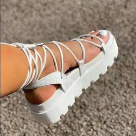 Summer Fashion New Style Slope Heel Thick Bottom Women's Sandals with Bare Toes Thick Heel Strap External Slippers