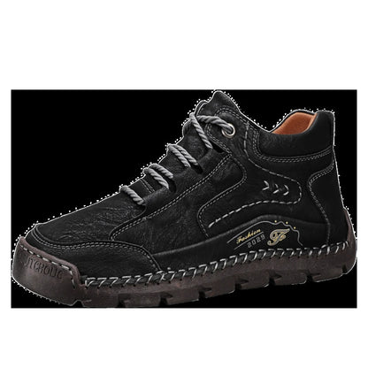 2025 Spring And Autumn Business Casual Versatile Comfortable Lace-Up Leather Shoes Casual Shoes Soft Leather Boots Fashion