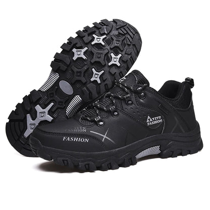 New Leather Sneakers Breathable Men Casual Shoes Comfortable Walking Shoes Non-Slip Outdoors Hiking Shoes Fashion Men's Shoes
