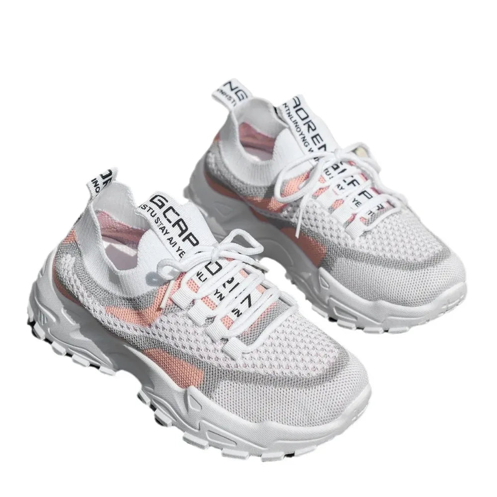 Women's Running Shoes Lace Up Sneakers Lightweight Female Casual Shoes Mesh Fashion Tennis Shoe Outdoor Soft Sole Women Shoes