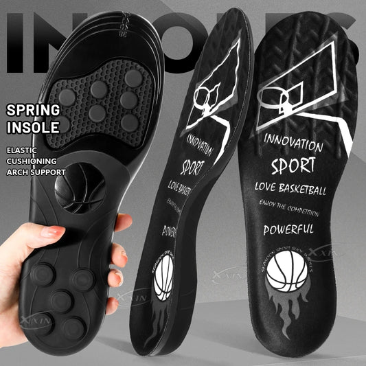 【Xxin】Spring silicone Gel shoe Insole Pad Elastic sport shoes cushioning insoles for basketball size 35-46