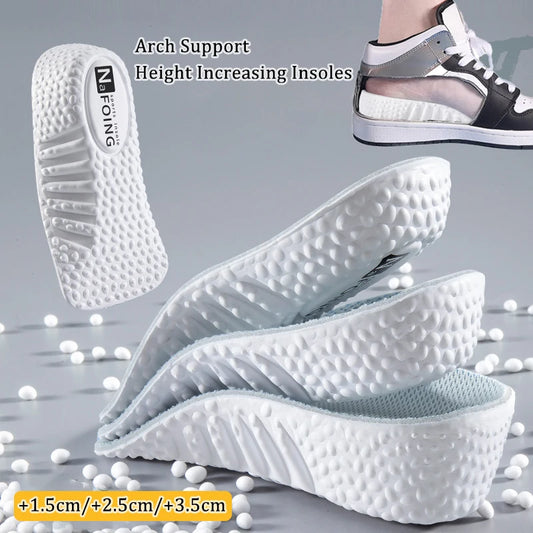 Memory Foam Height Increase Insoles Sneakers Heel Lift Shoe Pads for Men Women Shoes Flat Feet Arch Support Orthopedic Insoles