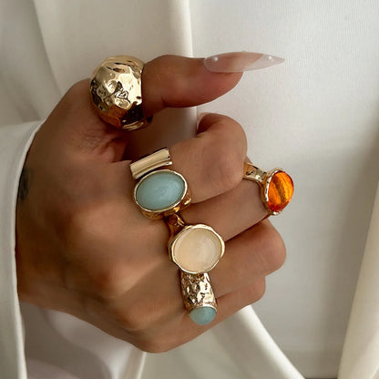 Elegant Fashion Acrylic Embedded Ring for Ladies Lightweight Luxury Matchable Jewelry Accessory