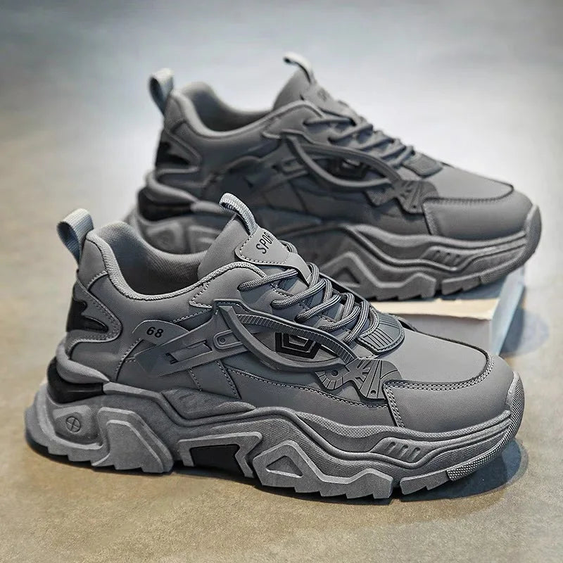 Men Thick Soled Casual Shoes Lace up Comfortable Breathable Suitable Outdoor Sports Running Shoes in All Seasons﻿