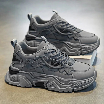 Men Thick Soled Casual Shoes Lace up Comfortable Breathable Suitable Outdoor Sports Running Shoes in All Seasons﻿