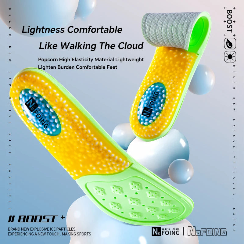 Latex Sport Insoles Soft High Elasticity Shoe Pads Breathable Deodorant Sweat Absorbing Foot Cushion Arch Support Shoe Insoles