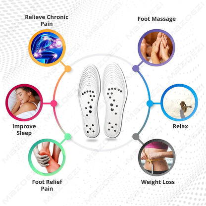 18 Magnets Magnetic Acupressure Massage Health Insoles Foot Therapy Reflexology Pains Relief Insoles for Women and Men Shoe Pads
