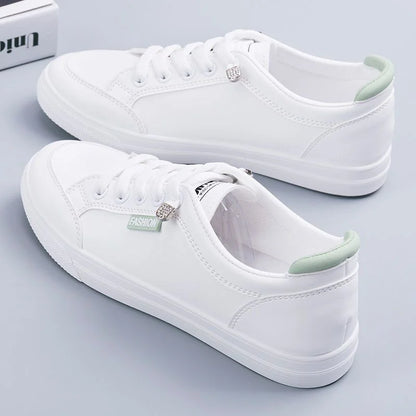 Vulcanize Flats Solid Color Mesh Shoes Young Woman Casual White Shoes