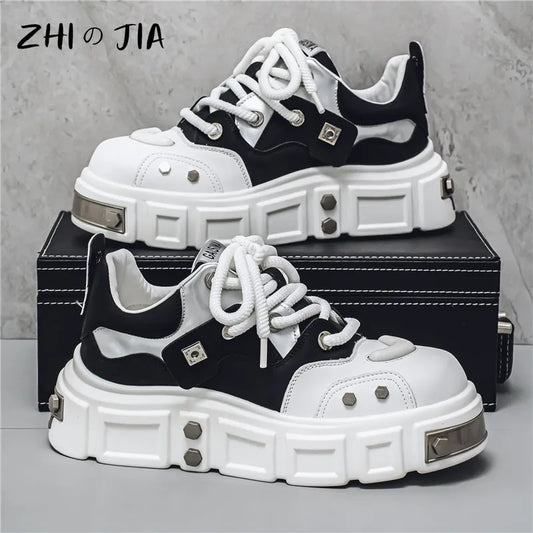 New Thick Soled Trendy Men's Shoes Men's Casual Sneaker Height Increasing Shoes Fashionable Matching Footwear 39-44