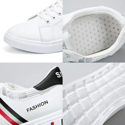 Men's Sneakers White Casual Shoes Lightweight Breathable Flats Fashion Lace-up Vulcanized Shoes Non Slip Outdoor Men Shoes Tenis